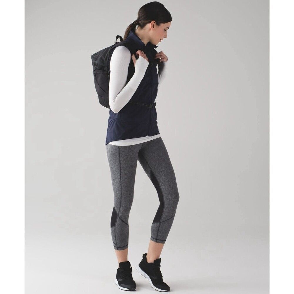 Lululemon Pace Rival Crop 22" Leggings Womens Gray Side Pockets. Sz 4